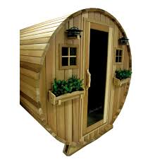 SAUNACORE™ Traditional Classic Style Country Living Barrel Sauna with Designer Front Wall